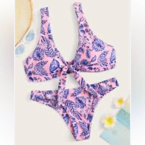 Other - Random floral front knot bikini set